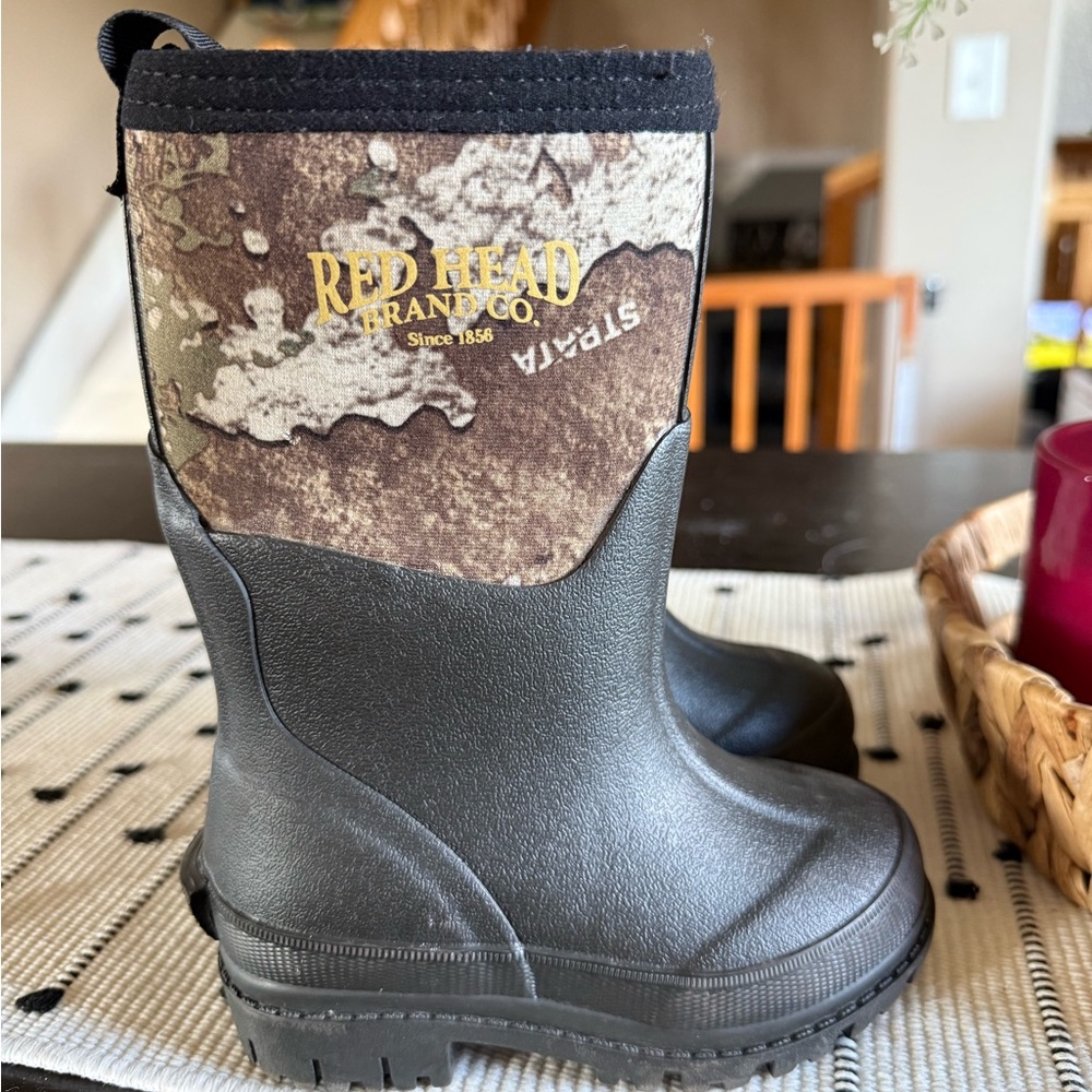 RedHead Kids Black & Camo Waterproof Pull-On Boots